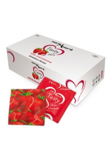 SexShop - Truskawkowe  prezerwatywy MoreAmore Condom Tasty Skin Strawberry 100 sztuk - online