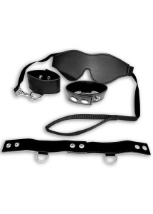 SexShop - S&M Black Bondage Kit – Zestaw SM z kajdankami i obrożą - online