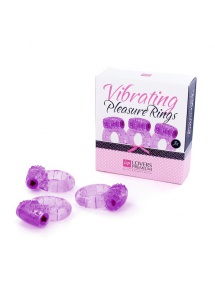 SexShop - LoversPremium Pleasure Rings – Trzy pierścienie wibrujace na członka fioletowe - online