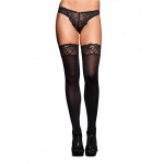 SexShop - Pończochy czarne z koronką - Thigh High Black Lace-Up - online