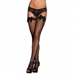 SexShop - Pończochy kabaretki z kokardą - Thigh High Black Bow - - online