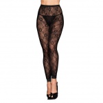 SexShop - Rajstopy  bez stopek - Footless Tights Black Floral - online