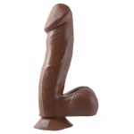 SexShop - Dildo realistyczne z przyssawką - PIPEDREAM Basix Rubber Works 6.5" Dong with Suction Cup - Brązowy - online