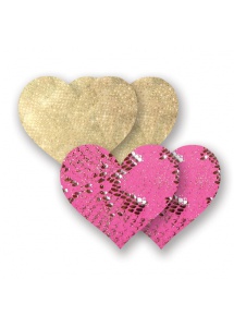 SexShop - Nakładki na sutki bieliźniane - Nippies Print Snake Charms Heart - online