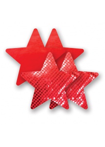 SexShop - Nakładki na sutki bieliźniane - Nippies Solid Red Star - online