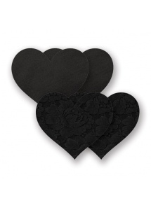 SexShop - Nakładki na sutki bieliźniane - Nippies Basic Black Heart - online