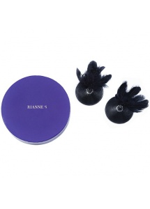SexShop - Luksusowe nakładki z piórkami na sutki - Rianne S Pasties Birds czarne - online