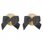 SexShop - Nakładki na sutki Nippies Gold - kokardki czarne - online