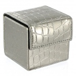 SexShop - Kondomierka pudełko na prezerwatywy - Devine Condom Cube czerń i krokodyl srebrny - online