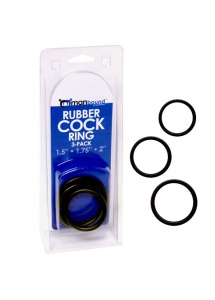 SexShop - Trzy pierścienie gumowe - Manbound Rubber Cock Ring 3-pack - online