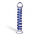 SexShop - Dildo szklane - Glas Blue Spiral Glass Dildo - online