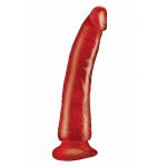 SexShop - Dildo szczupłe z przyssawką - PIPEDREAM Basix Rubber Works Slim 7" with Suction Cup - Czerwony - online