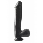 SexShop - Dildo realistyczne z przyssawką - PIPEDREAM Basix Rubber Works 10" Dong with Suction Cup Czarny - online