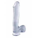 SexShop - Dildo realistyczne z przyssawką - PIPEDREAM Basix Rubber Works 10" Dong with Suction Cup Kryształ - online