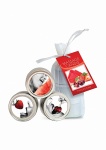 Jadalne Świece do Masażu o smaku arbuz/truskawka/wiśnia - 2oz /57g - HSCK200 - Massage Candle Threesome - 3 candles á 2oz /57g
