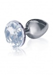 Anodowany korek ze stali nierdzewnej - z biżuterią Diamond - IC2608-2 - Bejeweled Stainless Steel Plug - Diamond