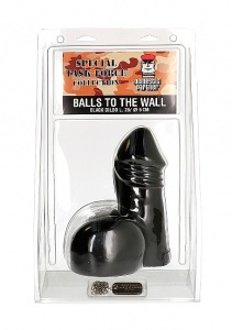 Realistyczny penis analny z jądrami - Ball to the Wall - czarny SPT72B