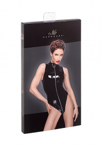 Body PVC z wysokim wycięciem – czarne - High cut PVC body - Noir Handmade