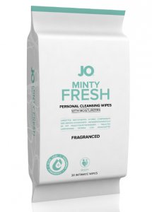 Sexshop - System JO Wipes Minty Fresh Fragranced Miętowe 30szt  - Chusteczki do higieny intymnej - online