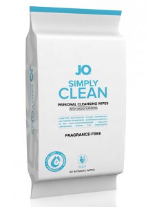 Sexshop - System JO Wipes Clean Fragrance Free Bezzapachowe 30szt  - Chusteczki do higieny intymnej - online