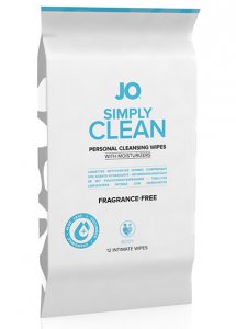 Sexshop - System JO Wipes Clean Fragrance Free Bezzapachowe 12szt  - Chusteczki do higieny intymnej - online