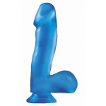 SexShop - Dildo realistyczne z przyssawką - PIPEDREAM Basix Rubber Works 6.5" Dong with Suction Cup - Niebieski - online