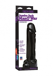 Czarne Śliskie Dildo Vac-U-Lock  1016-33-BX - CodeBlack - Jumbo Jack - Man O' War 6"