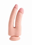 Dildo z jądrami Triple Density - 9.5" Triple Density Double Penetrator - Flesh