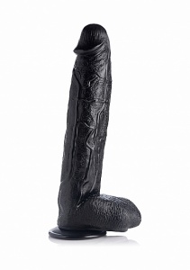 Ogromne Dildo z jądrami - Wściekły Nosorożec - Raging Rhino 17 Inch Veiny Dildo - Czarne AG264-BLACK