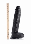 Ogromne Dildo z jądrami - Wściekły Nosorożec - Raging Rhino 17 Inch Veiny Dildo - Czarne AG264-BLACK
