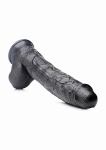 Ogromne Dildo z jądrami - Wściekły Nosorożec - Raging Rhino 17 Inch Veiny Dildo - Czarne AG264-BLACK