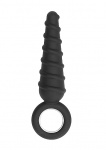 DILDO z metalowym pierścieniem No. 60 - No. 60 - Dildo With Metal Ring - Black