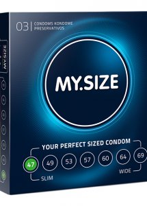 Sexshop - My Size Natural Latex Condom 47mm 3szt - Dopasowane prezerwatywy - online