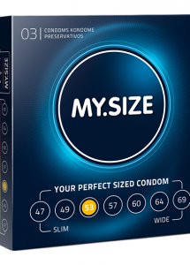 Sexshop - My Size Natural Latex Condom 53mm 3szt - Dopasowane prezerwatywy - online