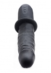 Duże silikonowe dildo wibrator Power Pounder - Power Pounder Vibrating and Thrusting Silicone Dildo - czarny AF911