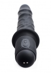 Duże silikonowe dildo wibrator Power Pounder - Power Pounder Vibrating and Thrusting Silicone Dildo - czarny AF911