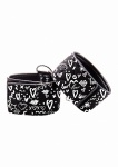 Eleganckie KAJDANKI NA KOSTKI - Printed Ankle Cuffs - Love Street Art Fasion - Black