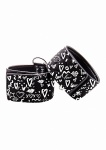 Eleganckie KAJDANKI NA RĘCE  - Printed Hand Cuffs - Love Street Art Fasion - Black