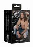 Kajdanki z Czaszkami Skóra ekologiczna - Ouch! Skulls and Bones - Handcuffs with Skulls - Black