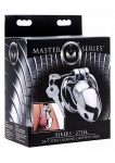 Klatka na penisa ze stali nierdzewnej - Rikers 24-7 Stainless Steel Locking Chastity Cage - srebrna AF441