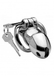Klatka na penisa ze stali nierdzewnej - Rikers 24-7 Stainless Steel Locking Chastity Cage - srebrna AF441