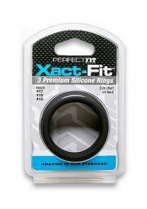 Zestaw 3 silikonowych pierścieni na penisa Xact-Fit Kit M-L (Zestaw duży) - CR-92B