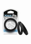 Zestaw Pierścieni na penisa Xact-Fit Cockring 2-pak w rozmiarze # 21 - czarny CR-84B - #21 Xact-Fit Cockring 2-Pack - Black