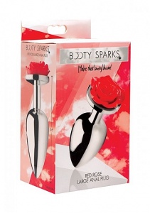 Korek analny Czerwona róża - Red Rose Butt Plug - Duży AF634-LARGE