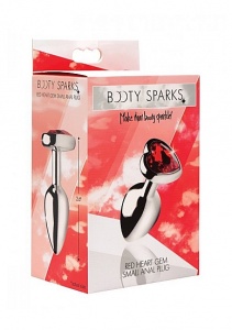 Korek analny mały - Red Heart Gem Anal Plug Small - Czerwone serce AF633-SMALL