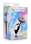Korek analny Tęczowy pryzmat - Rainbow Prism Gem Anal Plug - Duży - Srebrny AG375-LARGE