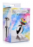 Korek Analny w kształcie serca - Tęczowy pryzmat - Rainbow Prism Heart Anal Plug - Mały - Srebrny AG374-SMALL