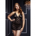 SexShop - Koronkowa koszulka z rozciętym biustem - Baci Black Lace Babydoll   - online