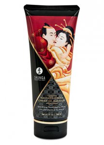 Sexshop - Shunga Massage Cream 200 ml Truskawka - Krem do masażu ciała - online