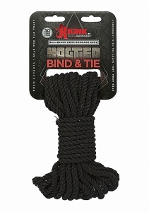 Lina Do Wiązania - 6mm Hemp Bondage Rope - 9m Black - czarna 2404-55-CD